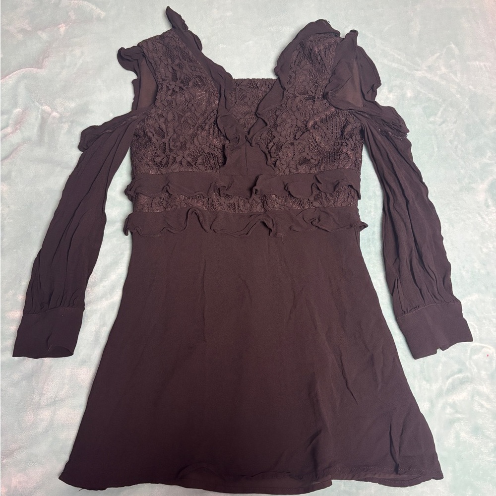 Bardot Junior Girls 10 Elegant Black Lace Dress Open shoulder